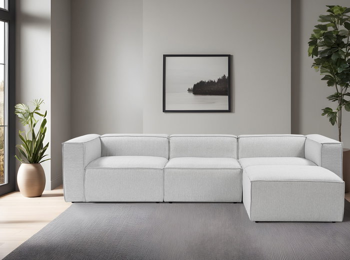 Atelier Del Sofa Sofá Esquinero Gris Lino 297 cm x 190 cm